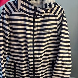 Vineyard Vines Women’s Navy and White Striped Raincoat